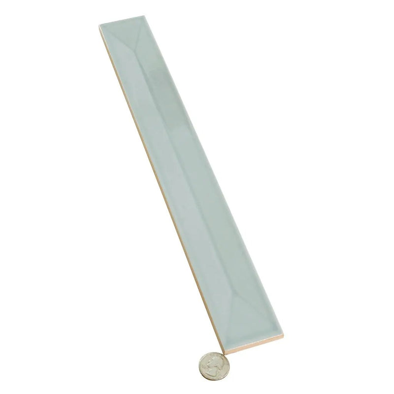 Pastel light Blue 2x16 Glossy Ceramic Deco Subway Tile (50 pack,10.76 sq ft/case) by Apollo Tile