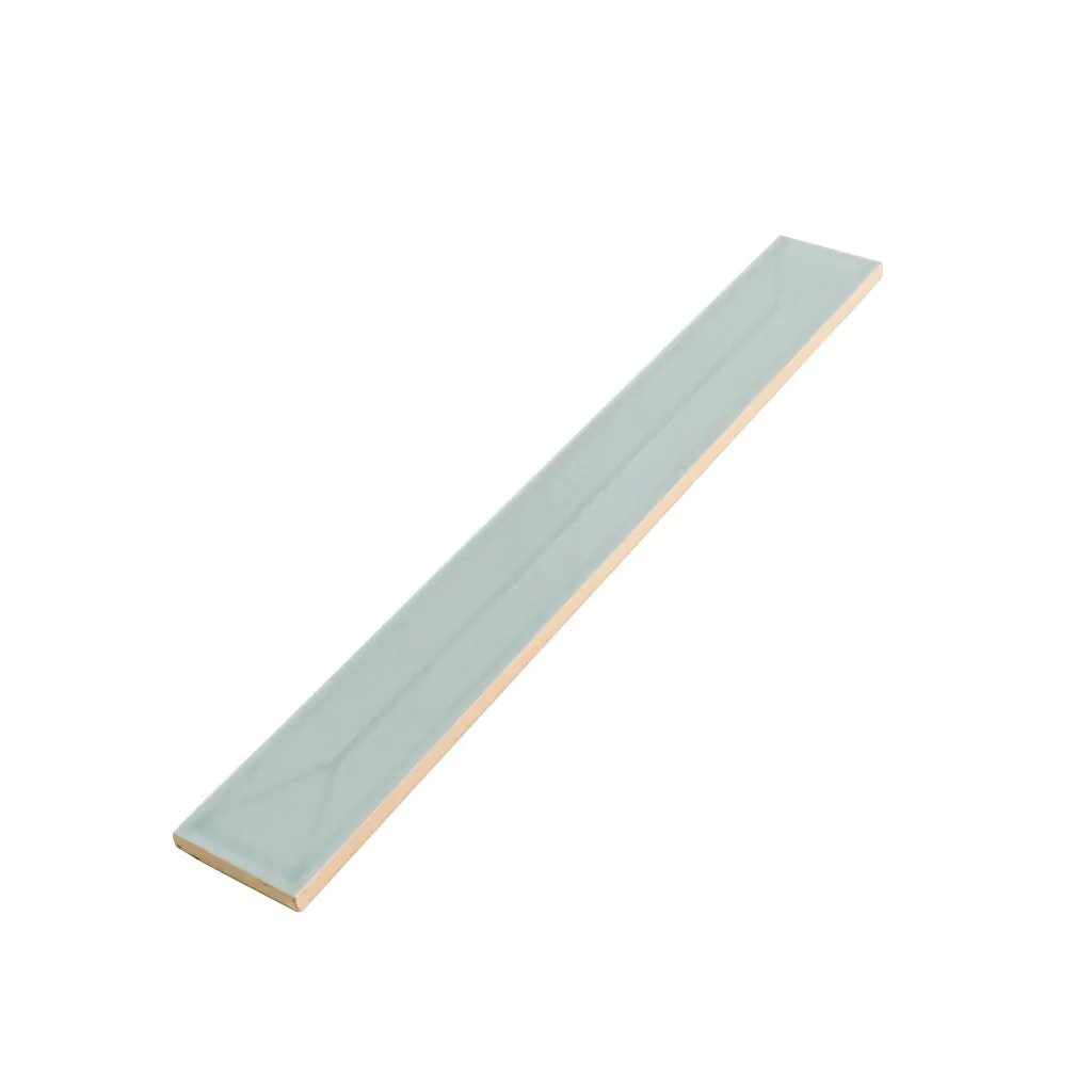 Pastel light Blue 2x16 Glossy Ceramic Deco Subway Tile (50 pack,10.76 sq ft/case) by Apollo Tile