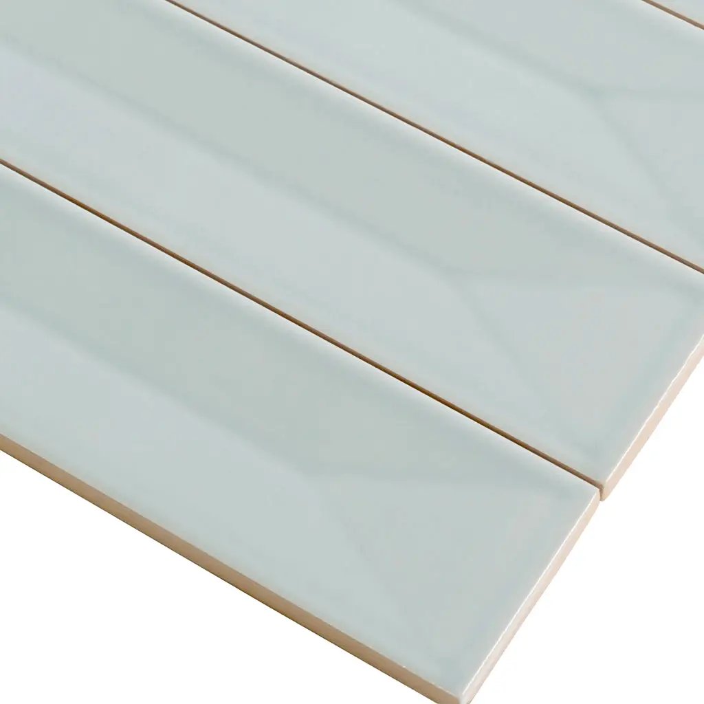 Pastel light Blue 2x16 Glossy Ceramic Deco Subway Tile (50 pack,10.76 sq ft/case) by Apollo Tile