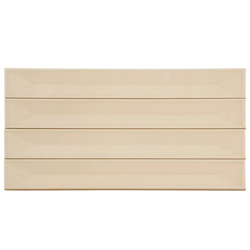 Alabaster Beige 2x16 Glossy Ceramic Deco Subway Tile (50 pack,10.76 sq ft/case) by Apollo Tile
