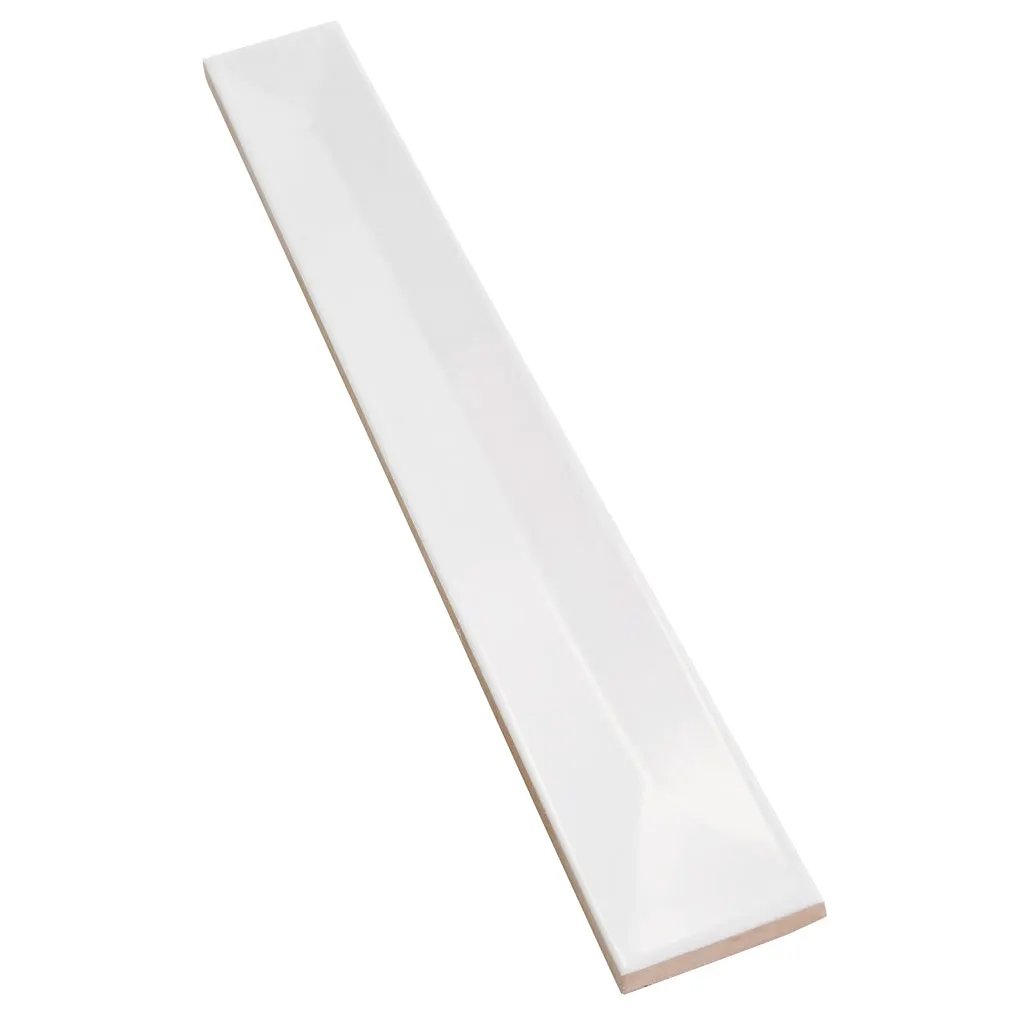 Snow White 2x16 Glossy Ceramic Deco Subway Tile (50 pack,10.76 sq ft/case) by Apollo Tile