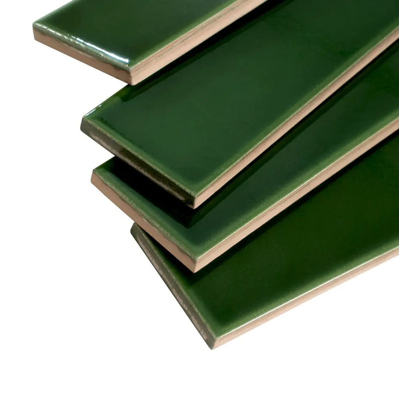 Forest Green 2x16 Glossy Ceramic Subway Tile (50 pack, 10.76 sq ft/case) by Apollo Tile