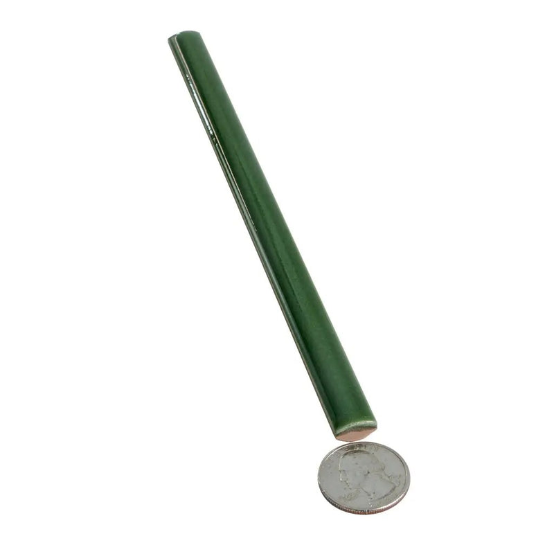 Forest Green 0.5x8 Glossy Ceramic Pencil Tile Trim (10 pack, 0.27 sq ft/case) by Apollo Tile