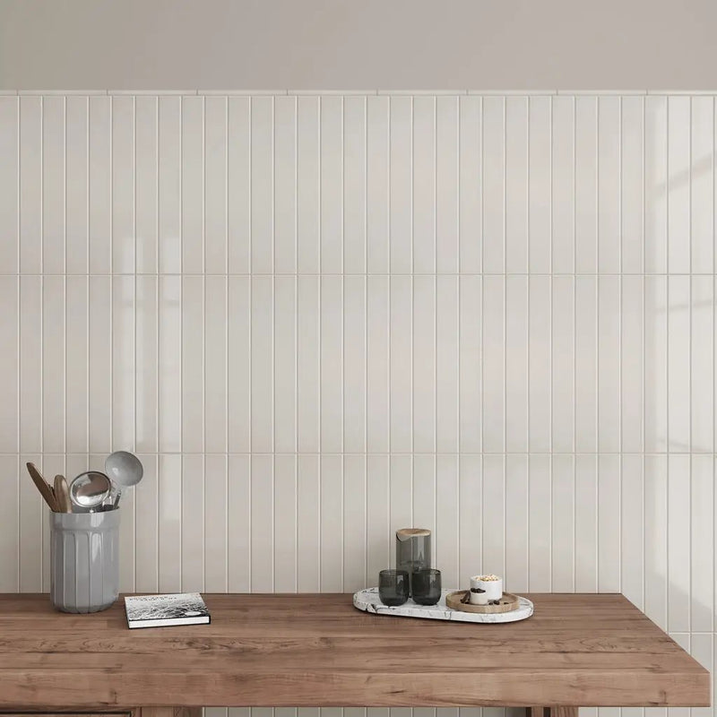 Soft Dove Gray 2x16 Glossy Ceramic Subway Tile (50 pack, 10.76 sq ft/case) by Apollo Tile