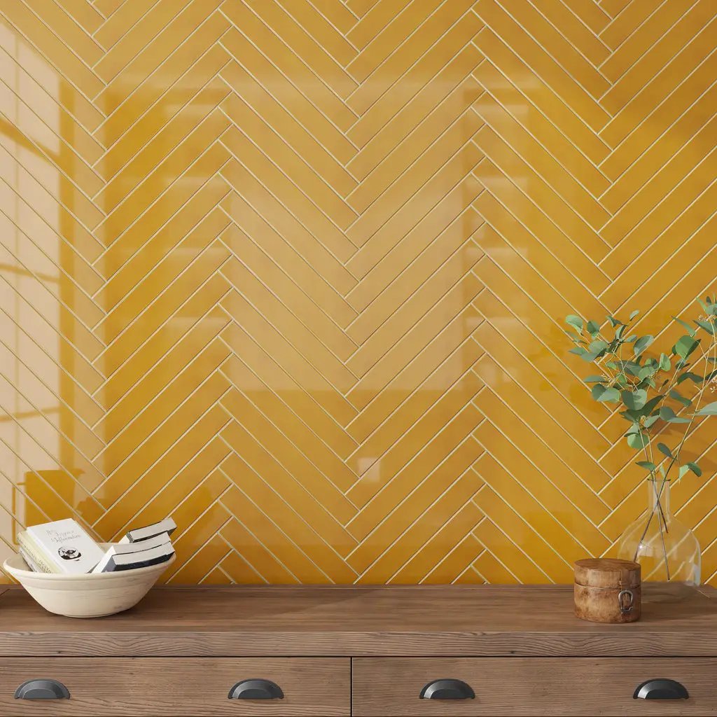 Honey 2x16 Glossy Ceramic Subway Tile (50 pack, 10.76 sq ft/case) by Apollo Tile