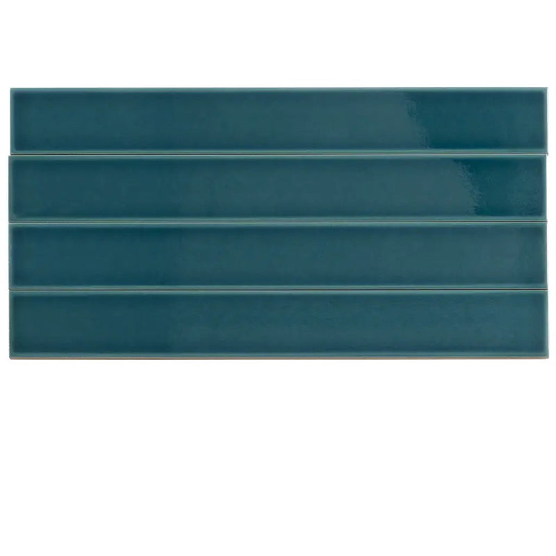 Emerald Petrol Blue 2x16 Glossy Ceramic Subway Tile (50 pack, 10.76 sq ft/case) by Apollo Tile