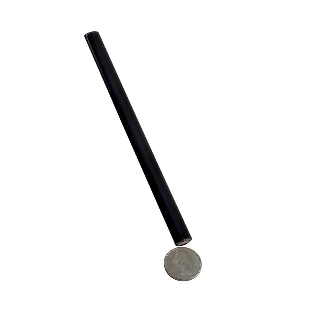 Jet Black 0.5x8 Glossy Ceramic Pencil Tile Trim (10 pack, 0.27 sq ft/case) by Apollo Tile
