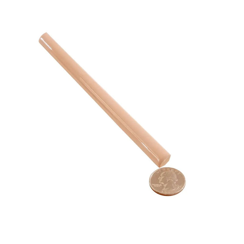 Powder Pink 0.5x8 Glossy Ceramic Pencil Tile Trim (10 pack, 0.27 sq ft/case) by Apollo Tile