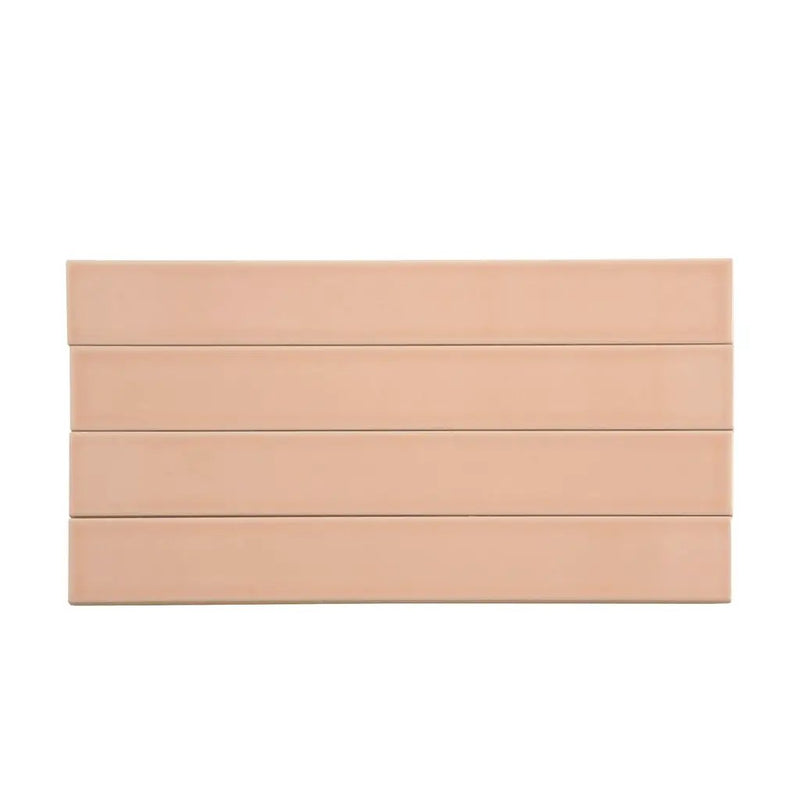 Powder Pink 2x16 Glossy Ceramic Subway Tile (50 pack, 10.76 sq ft/case) by Apollo Tile