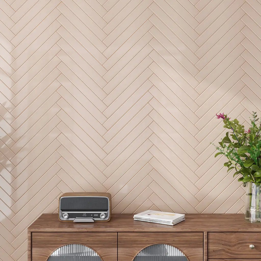Powder Pink 2x16 Glossy Ceramic Subway Tile (50 pack, 10.76 sq ft/case) by Apollo Tile
