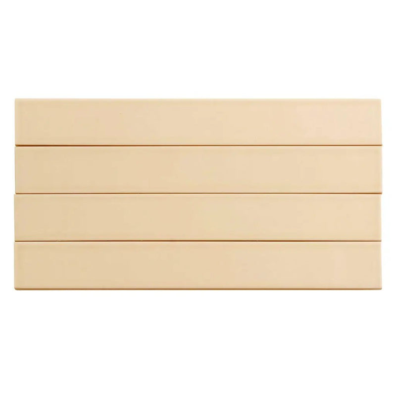 Alabaster Beige 2x16 Glossy Ceramic Subway Tile (50 pack, 10.76 sq ft/case) by Apollo Tile