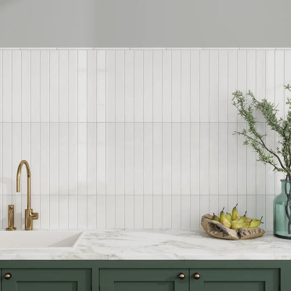 Snow White 2x16 Glossy Ceramic Subway Tile (50 pack, 10.76 sq ft/case)