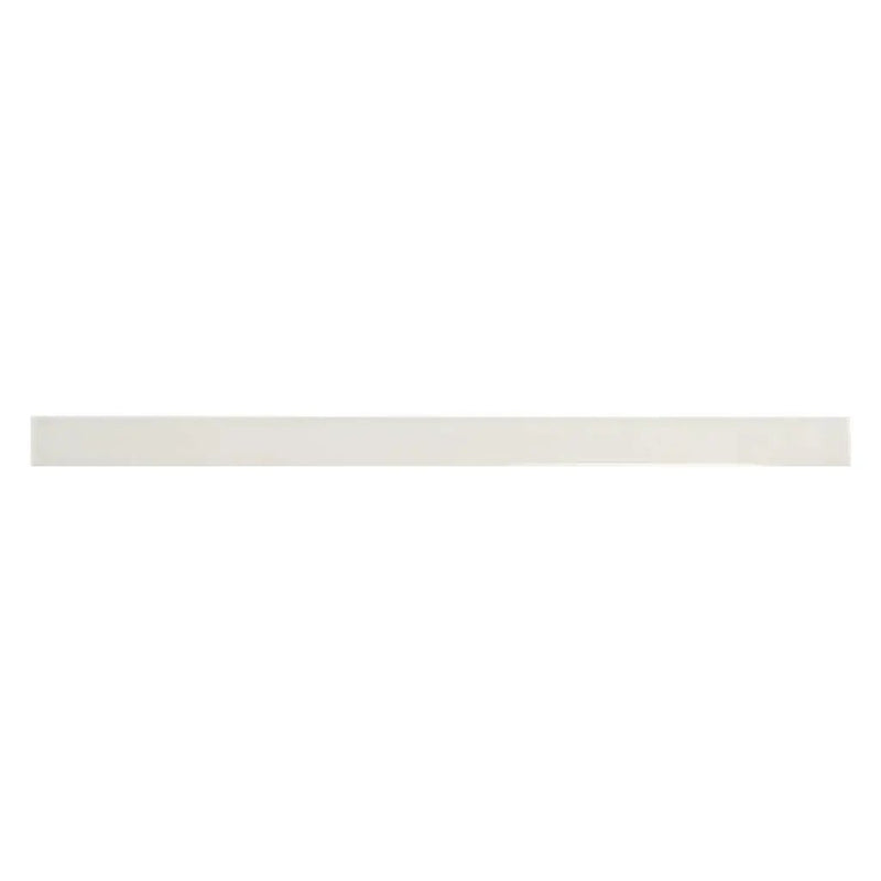 Snow White 0.5x8 Glossy Ceramic Pencil Tile Trim (10 pack, 0.27 sq ft/case) by Apollo Tile