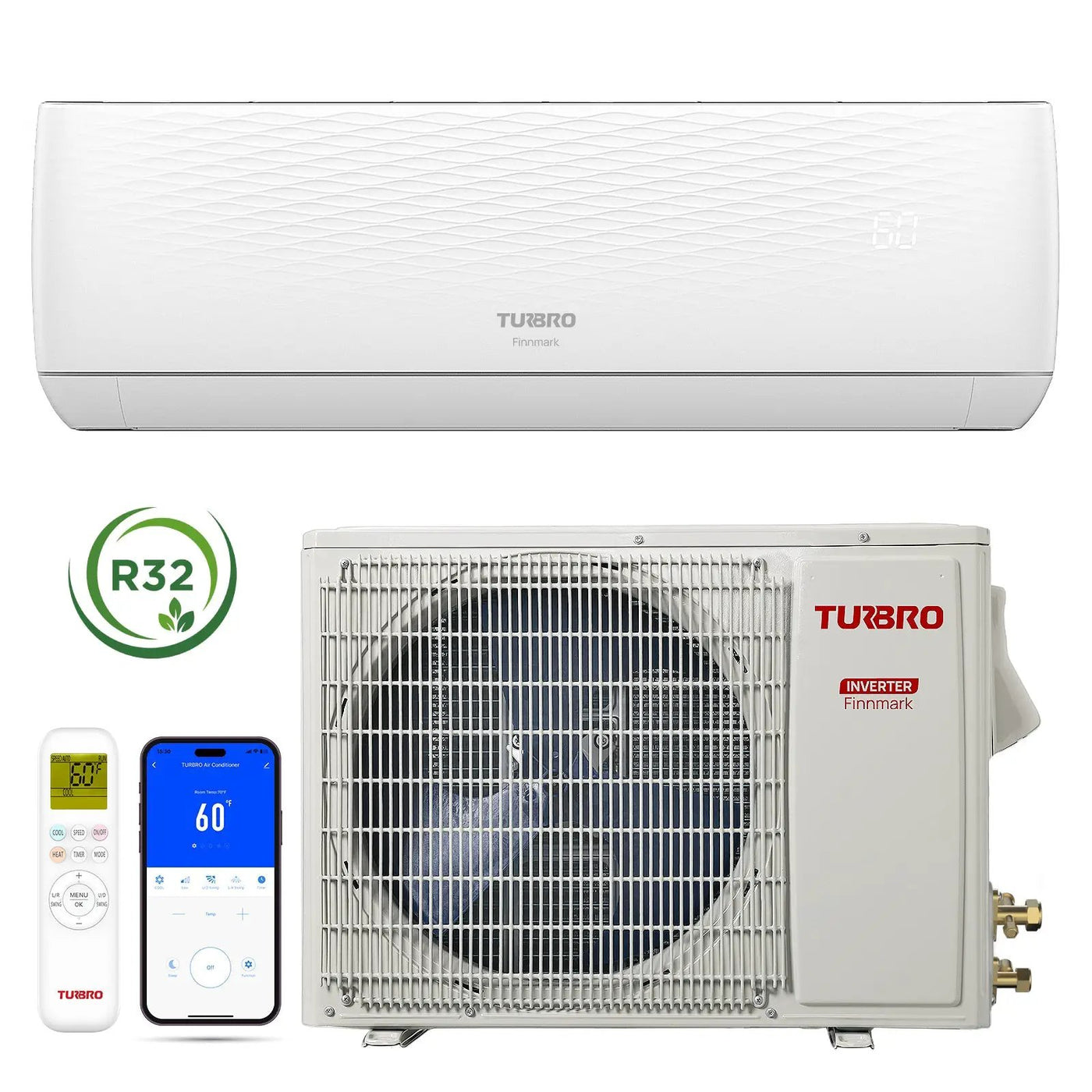 (Open Box) Finnmark Single Zone Mini Split AC (R32) by TURBRO