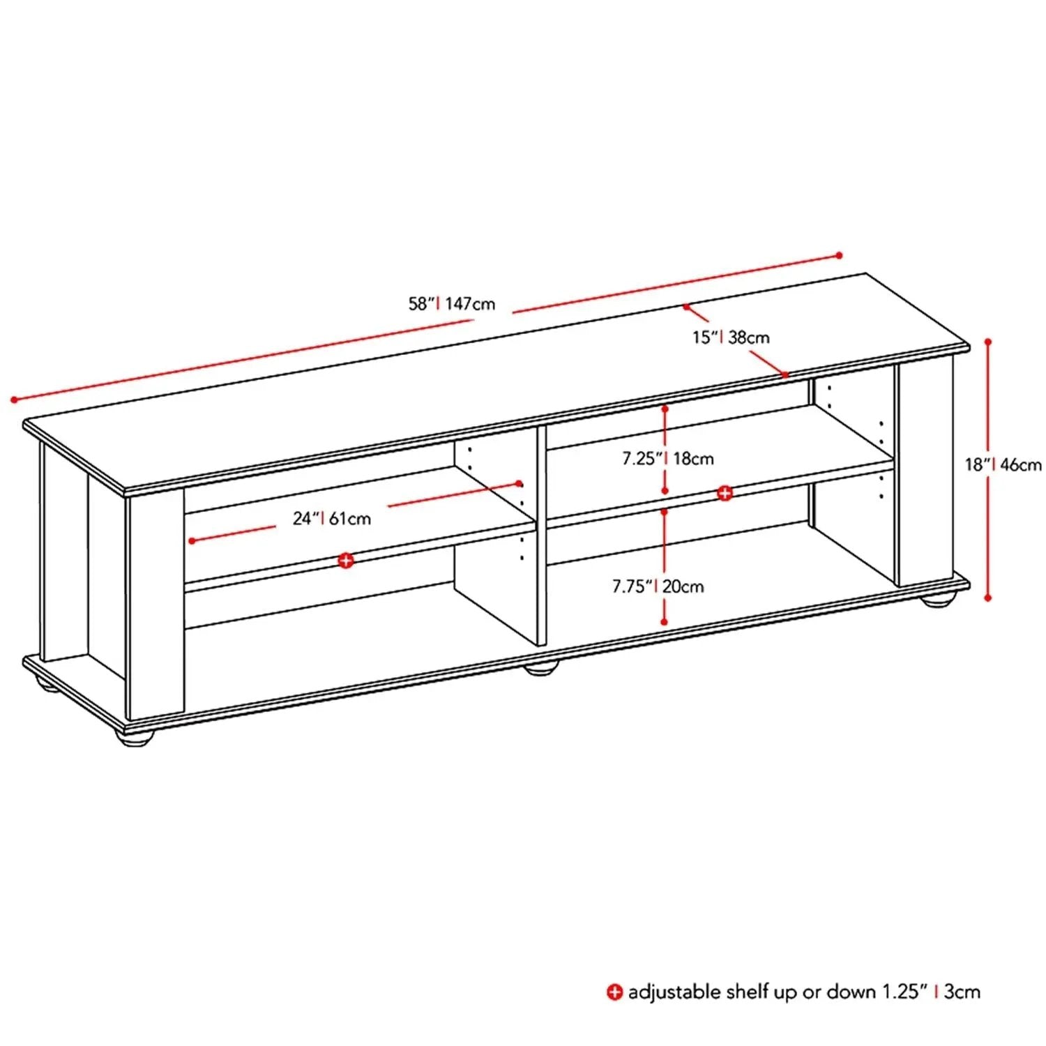 Modern Black TV Stand - Fits up to 68-inch TV by HomePacific