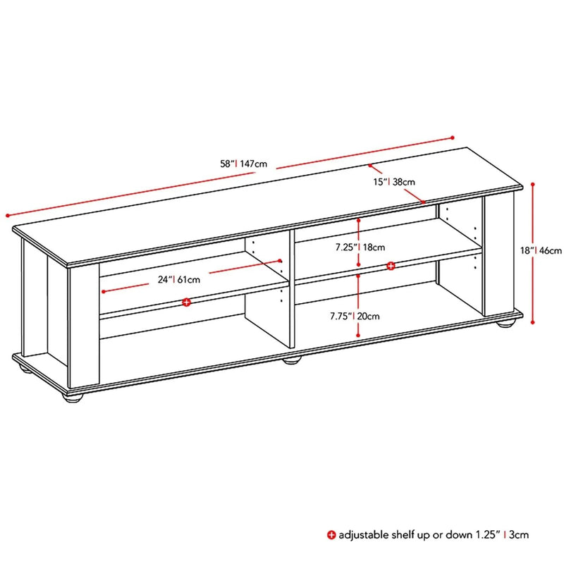 Modern Black TV Stand - Fits up to 68-inch TV by HomePacific