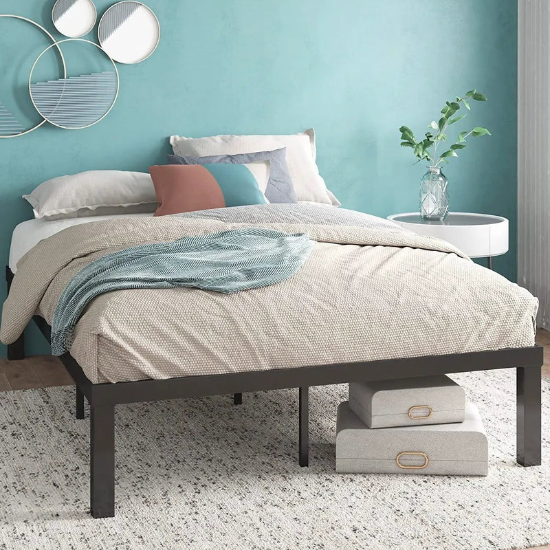 Full size Modern 16-inch Heavy Steel Metal Platform Bed Frame by HomePacific