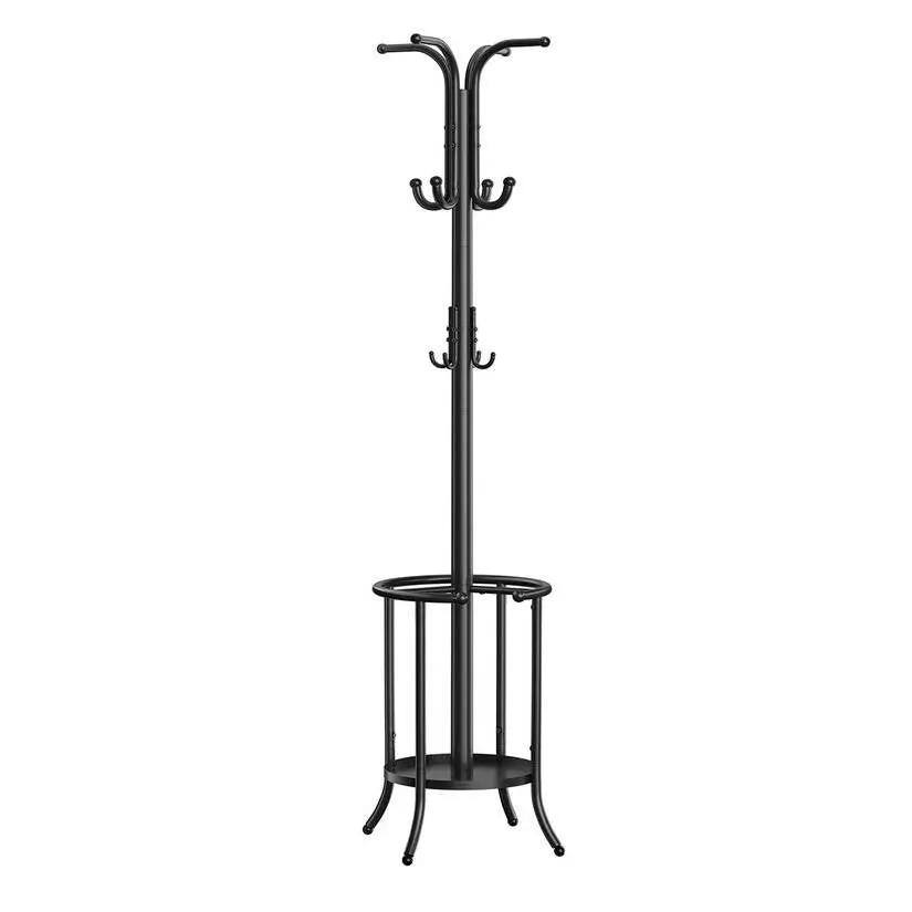 Heavy Duty Black Metal Coat Rack with Umbrella Holder by HomePacific