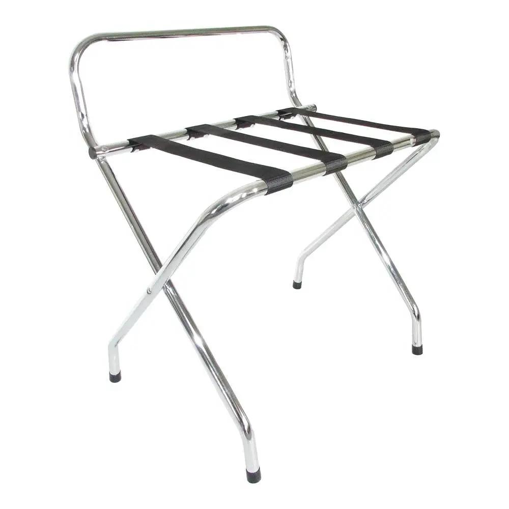 High Back Metal Folding Luggage Rack by HomePacific