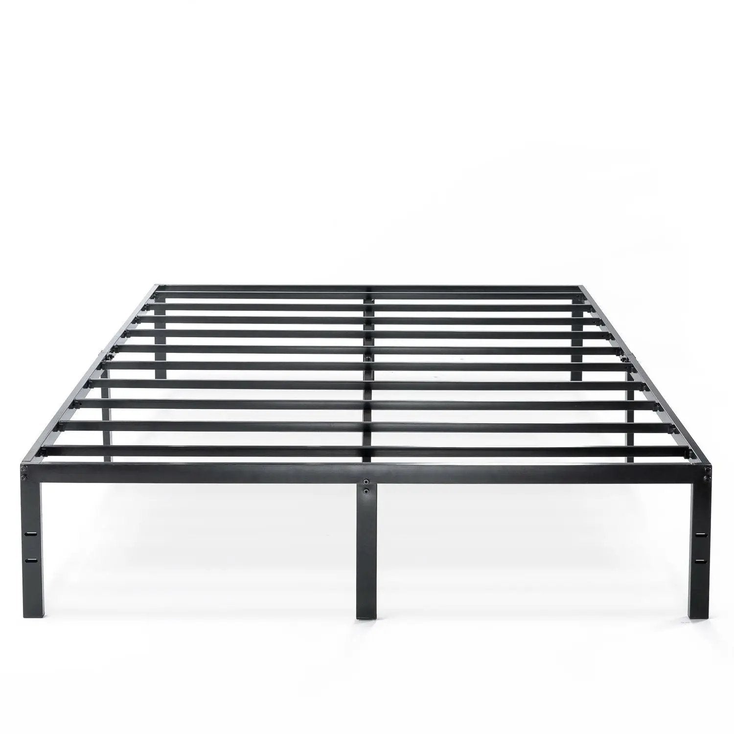Full size Black Metal Platform Bed Frame with Headboard Attachment Slots by HomePacific