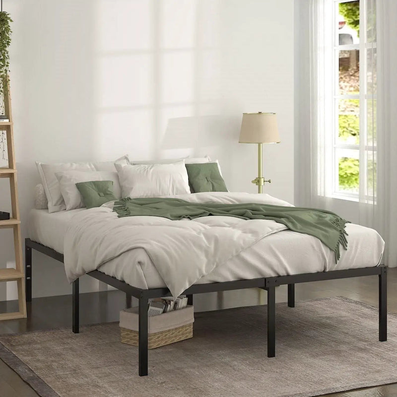Full 18-inch Metal Platform Bed Frame with Under-Bed Storage Space by HomePacific