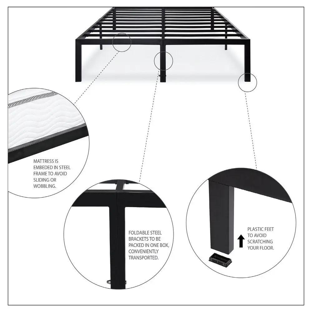 Full size Heavy Duty Metal Platform Bed Frame - 2,000 lb Weight Capacity by HomePacific