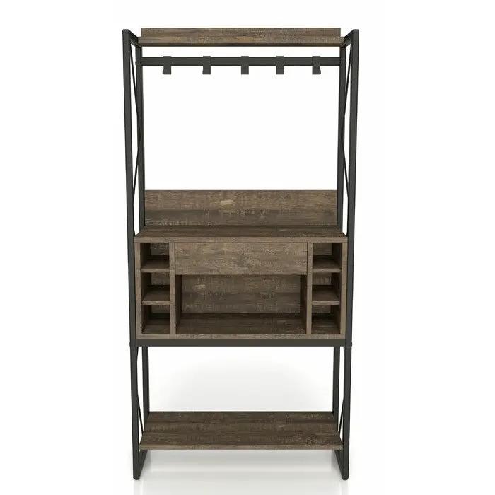 Farmhouse Oak Iron Baker's Wine Storage Rack by HomePacific