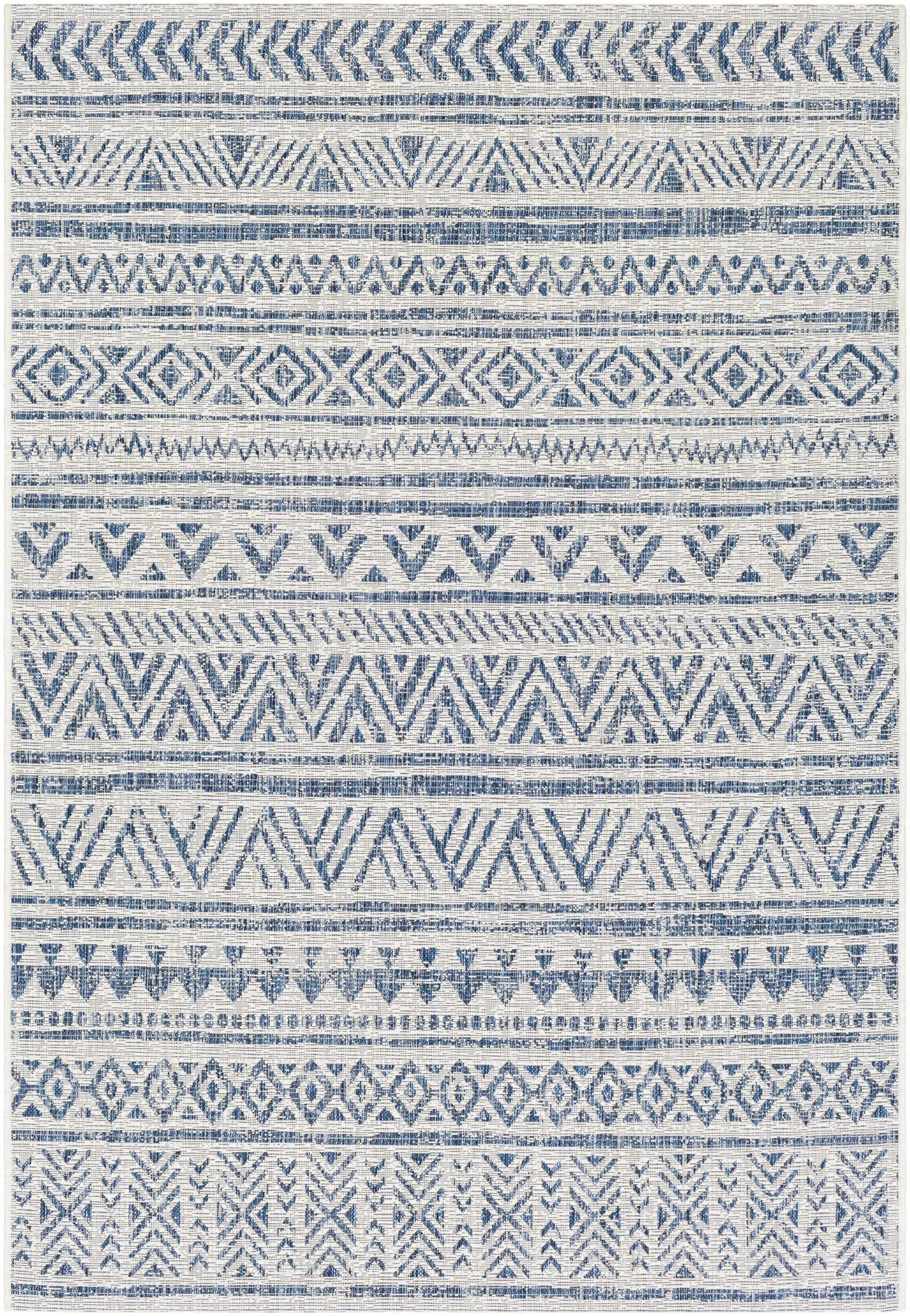 Novato Navy All Over Pattern Performance Outdoor Rug by Boutique Rugs