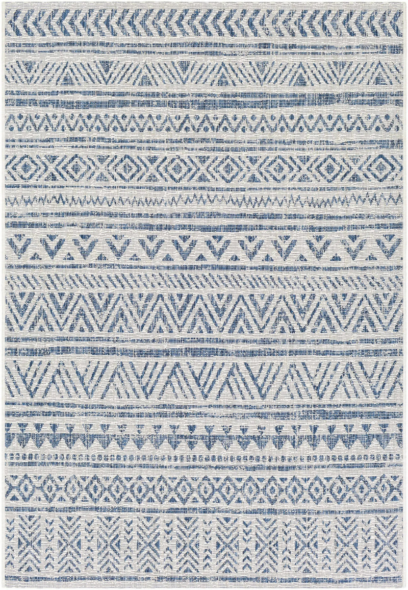 Novato Navy All Over Pattern Performance Outdoor Rug by Boutique Rugs