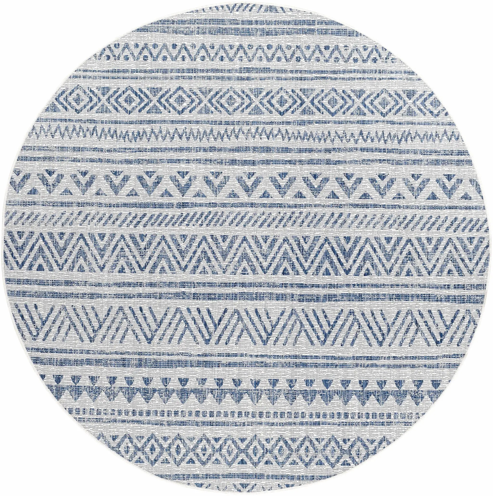 Novato Navy All Over Pattern Performance Outdoor Rug by Boutique Rugs