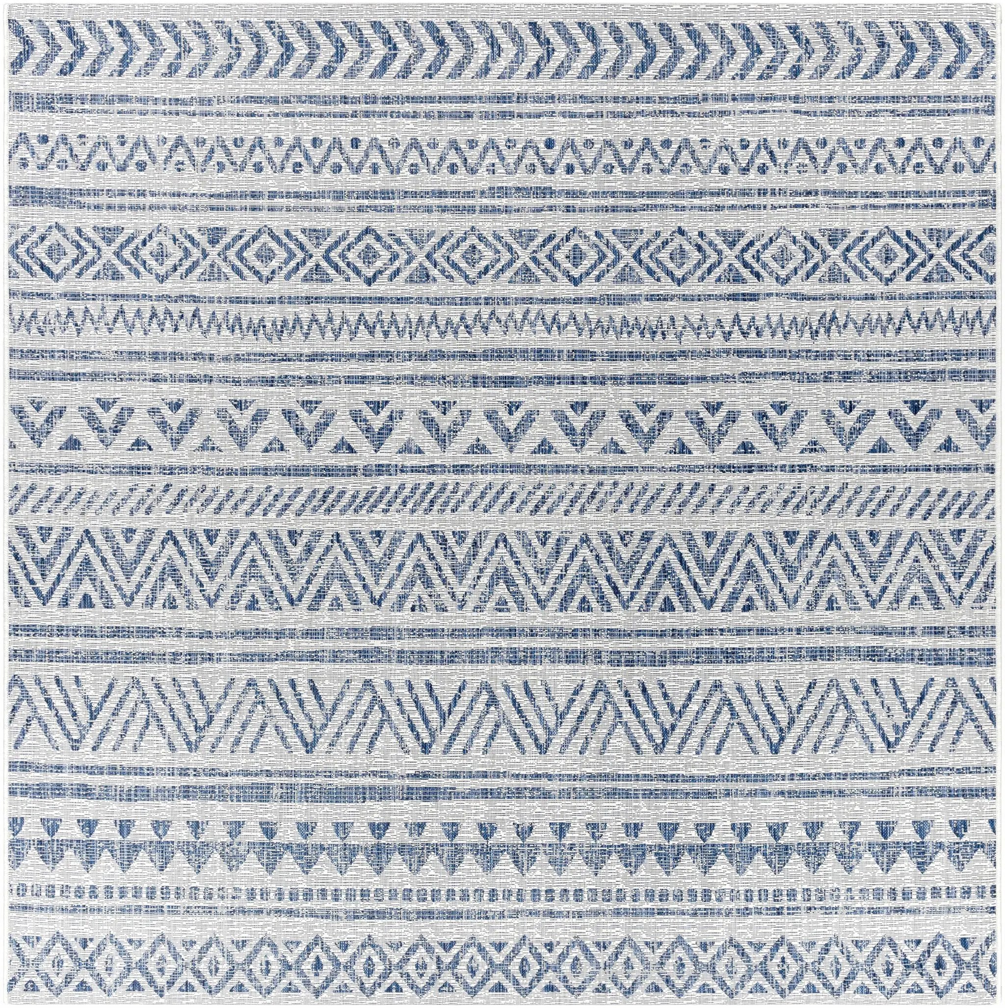 Novato Navy All Over Pattern Performance Outdoor Rug by Boutique Rugs