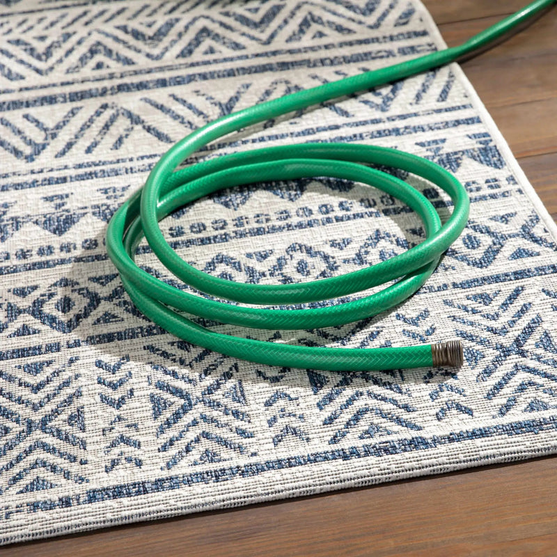 Novato Navy All Over Pattern Performance Outdoor Rug by Boutique Rugs