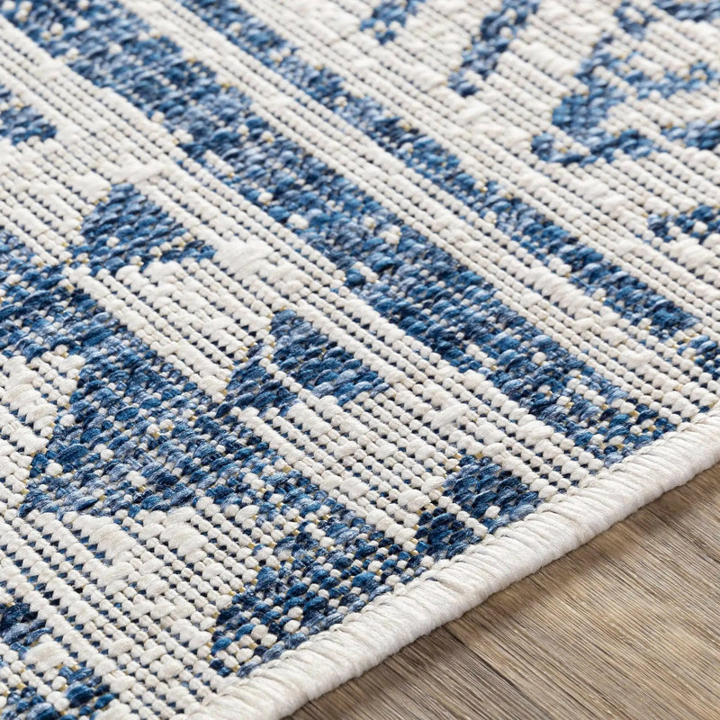 Novato Navy All Over Pattern Performance Outdoor Rug by Boutique Rugs