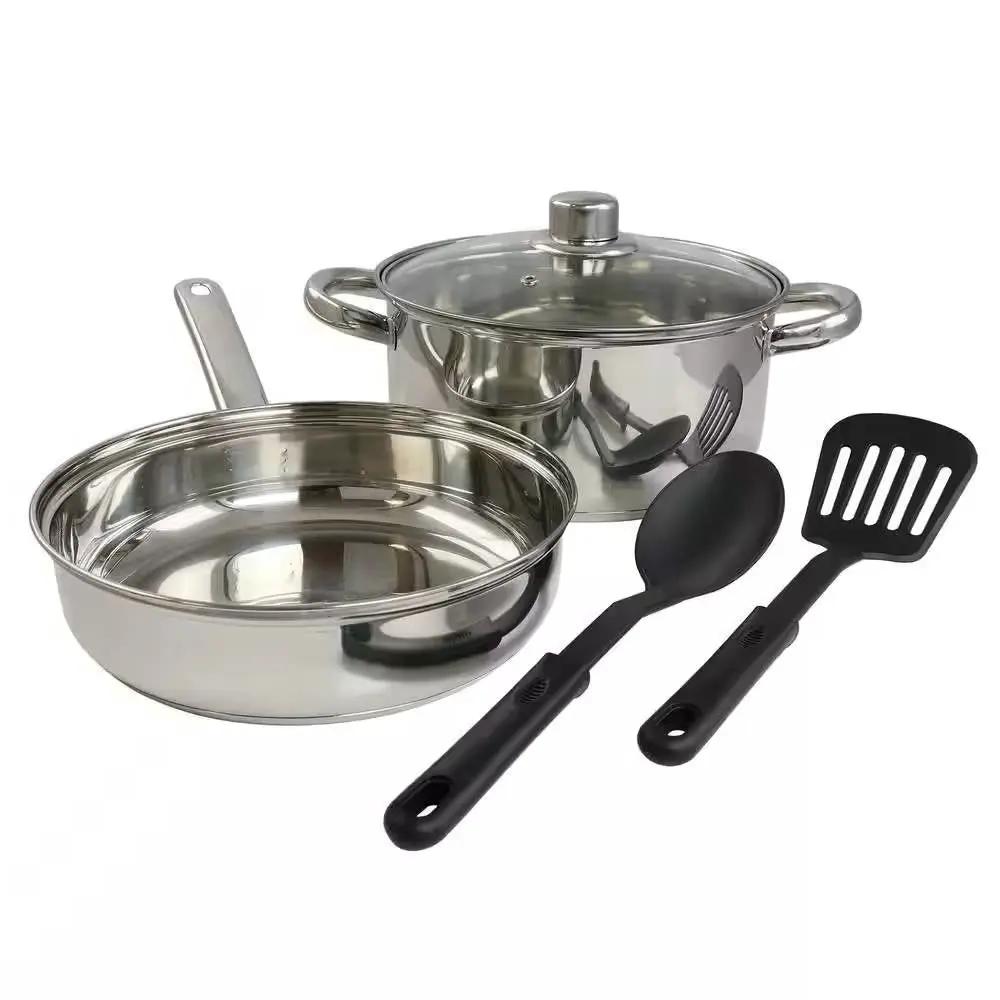 5-Piece Stainless Steel Cookware Set with 4-Qt. Dutch Oven Saucepan and Spatula by HomePacific