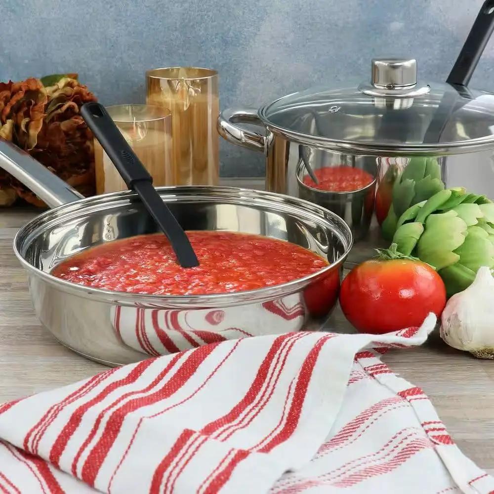 5-Piece Stainless Steel Cookware Set with 4-Qt. Dutch Oven Saucepan and Spatula by HomePacific