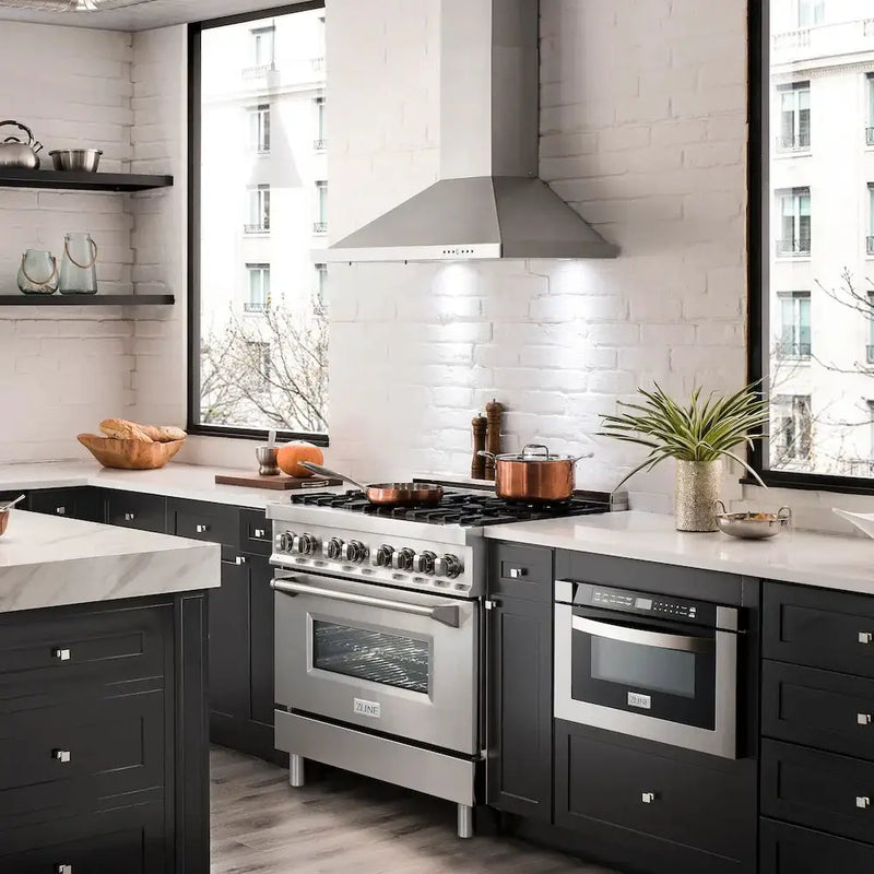 ZLINE 30 " Package Range RA30, Range Hood KB, Microwave MWD-1 , Dishwasher DWV-24, 4KP-RARH30-MWDWV by Farmhouse Kitchen and Bath