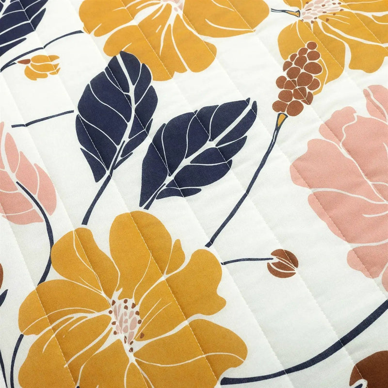 Full/Queen Aloha Hawaiian Floral Lightweight Quilt Set by HomePacific