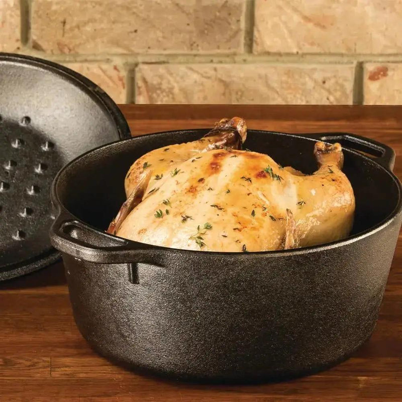 5-Quart Black Cast Iron Dutch Oven with Lid for Oven Stove Grill or Campfire by HomePacific