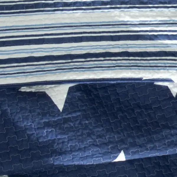 Full / Queen Navy Stars And Stripes At Night Quilt Coverlet Bedspread Set by HomePacific