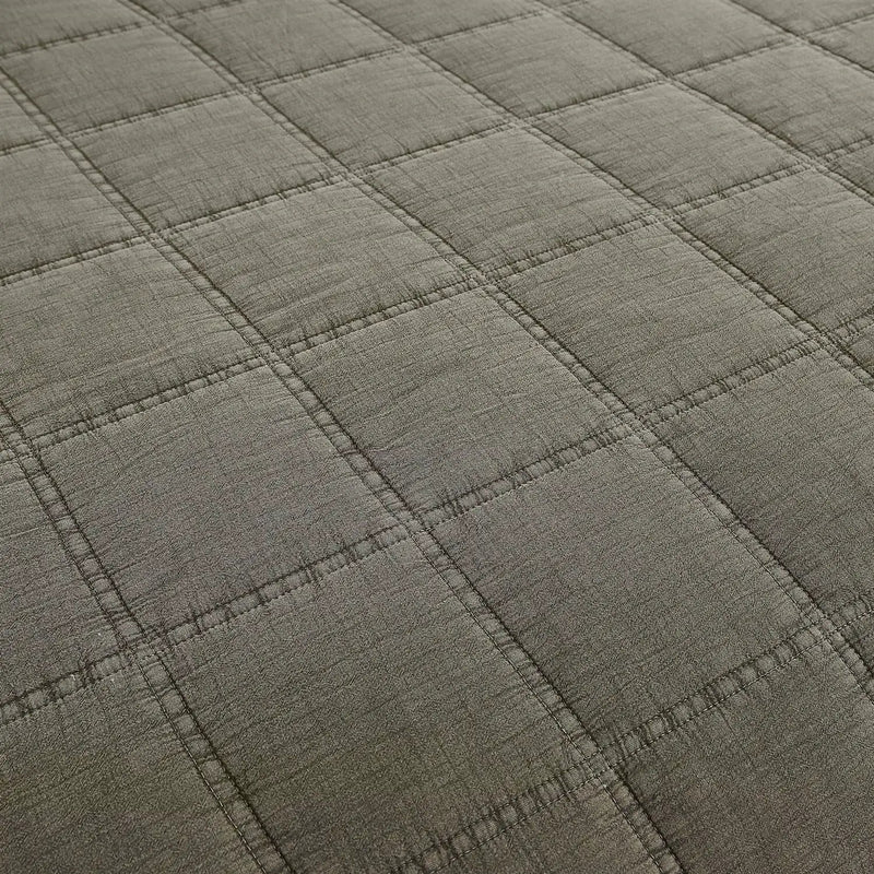 Full/Queen 3 Piece Cotton Faded Stone Washed Lightweight Quilt Set Green by HomePacific