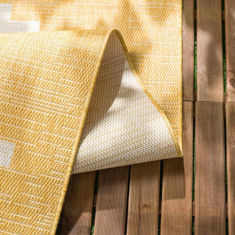 Djugun Yellow Outdoor Rug - Clearance by Boutique Rugs