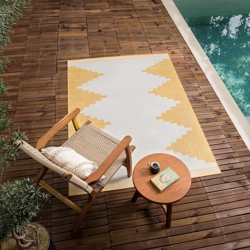 Djugun Yellow Outdoor Rug - Clearance by Boutique Rugs