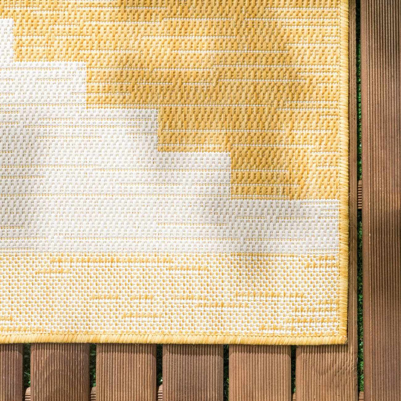 Djugun Yellow Outdoor Rug - Clearance by Boutique Rugs
