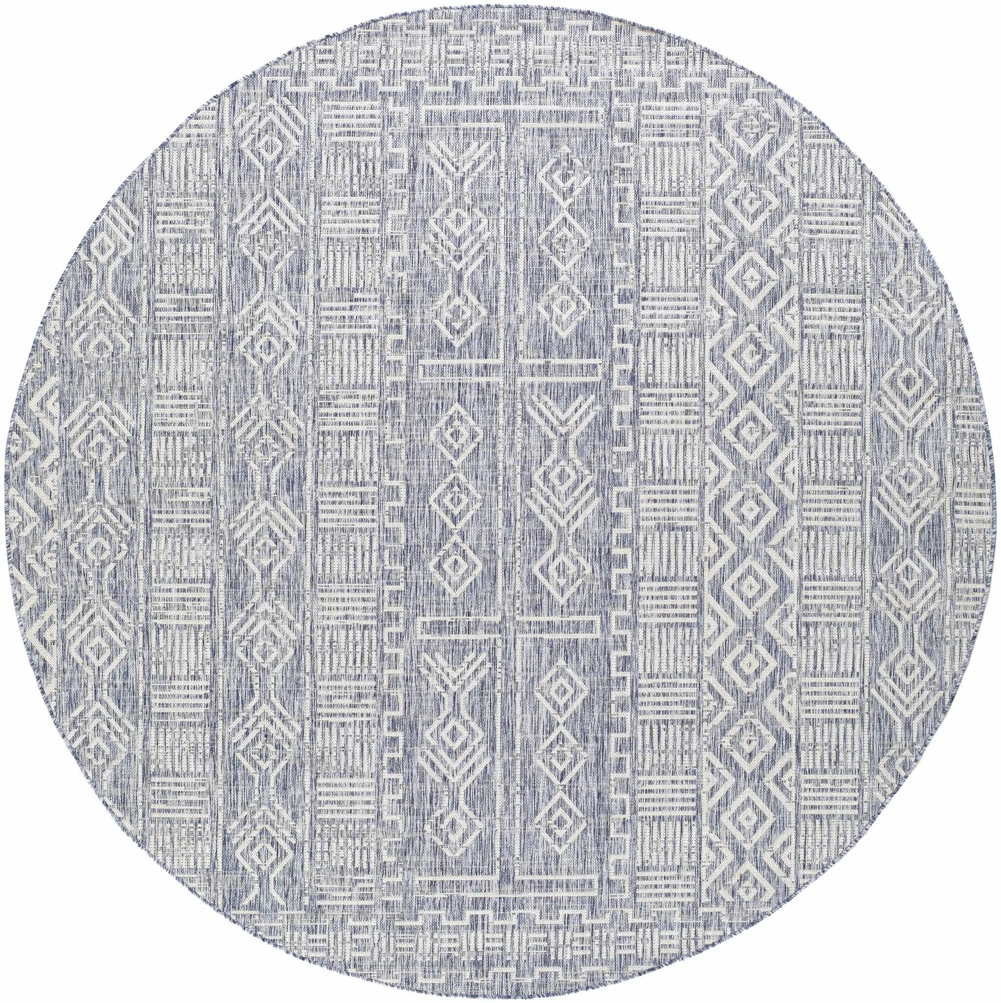 Epson Blue Indoor & Outdoor Rug - Clearance by Boutique Rugs