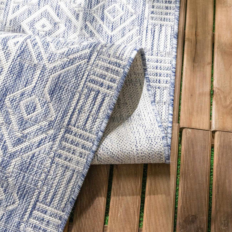 Epson Blue Indoor & Outdoor Rug - Clearance by Boutique Rugs