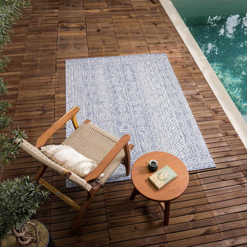Epson Blue Indoor & Outdoor Rug - Clearance by Boutique Rugs