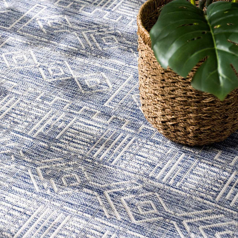 Epson Blue Indoor & Outdoor Rug - Clearance by Boutique Rugs