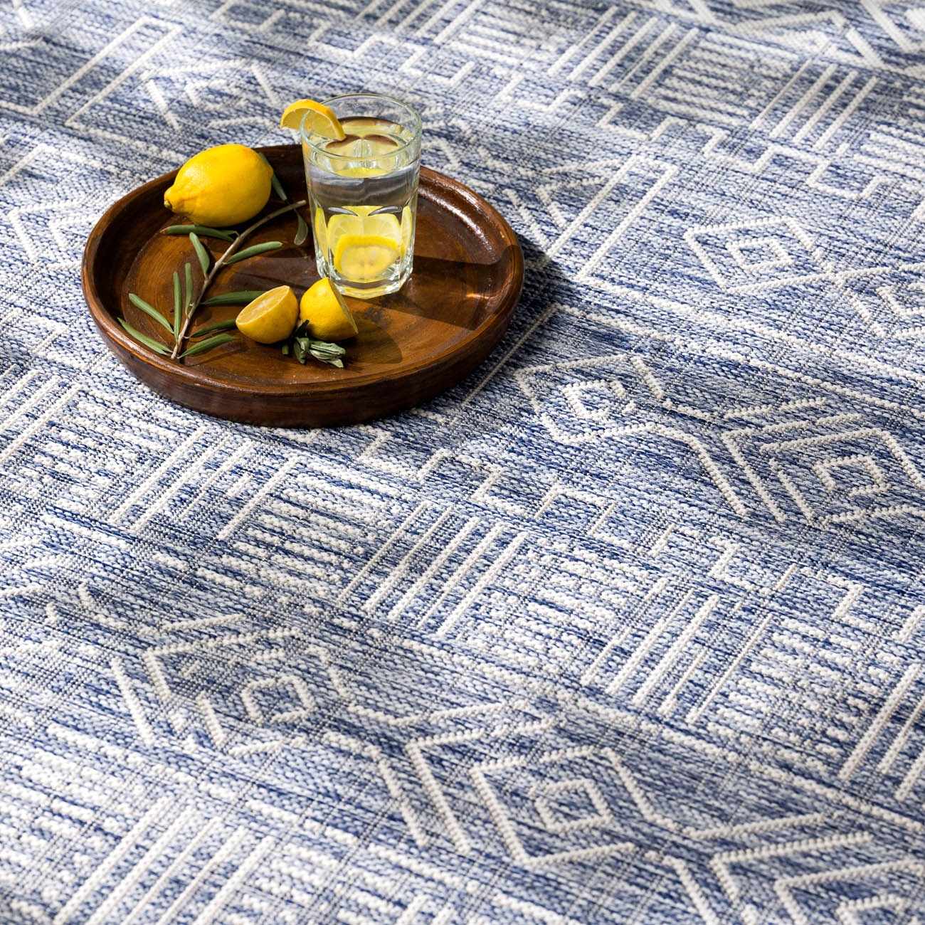 Epson Blue Indoor & Outdoor Rug - Clearance by Boutique Rugs