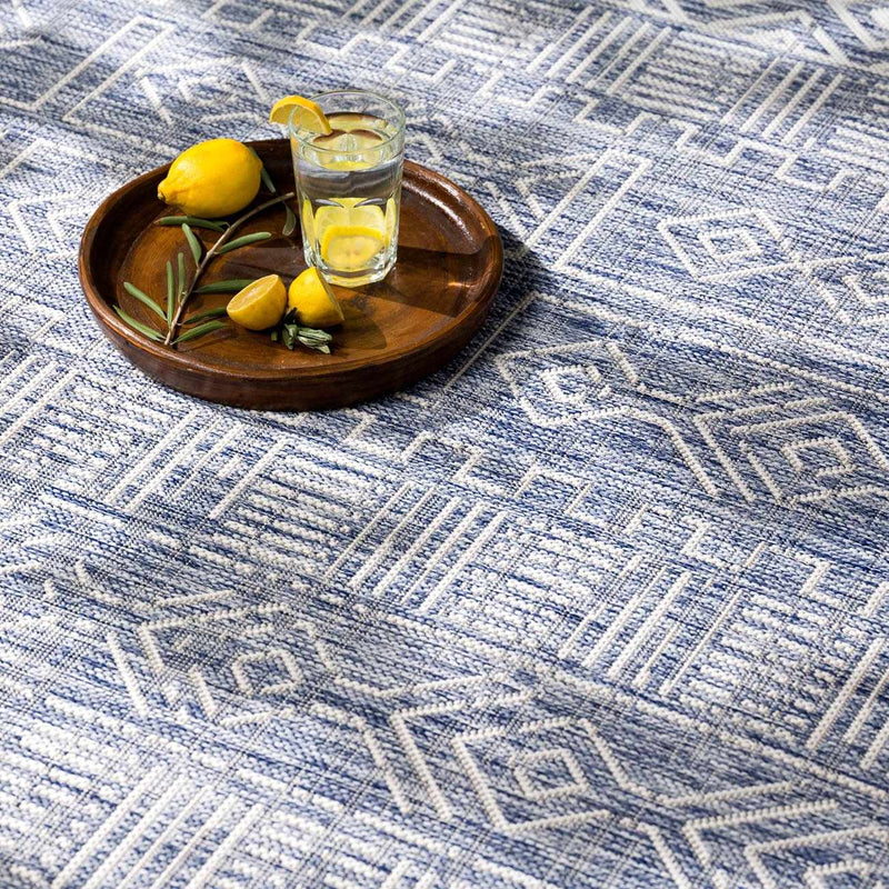 Epson Blue Indoor & Outdoor Rug - Clearance by Boutique Rugs