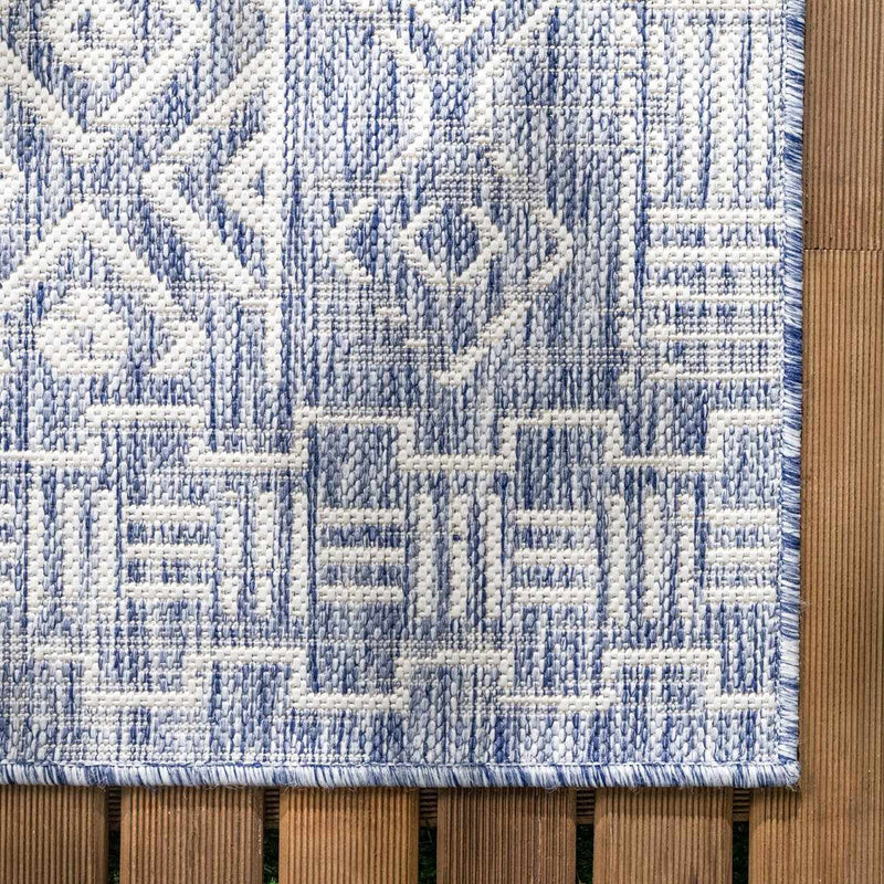 Epson Blue Indoor & Outdoor Rug - Clearance by Boutique Rugs